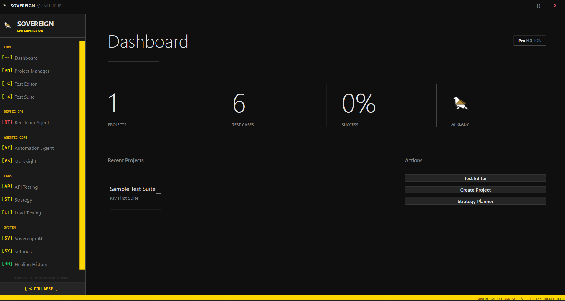 SOVEREIGN dashboard showing local execution metrics and trend heatmaps
